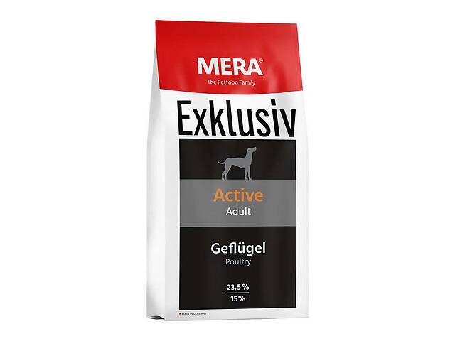 Mera Dog Exklusiv Active (Мера Эксклюзив Актив) сухой корм с птицей для собак спортивных и активных 15 кг