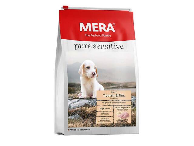 MERA Pure Sensitive Puppy (Мера Паппи Индейка Рис) сухой корм для щенков и кормящих собак