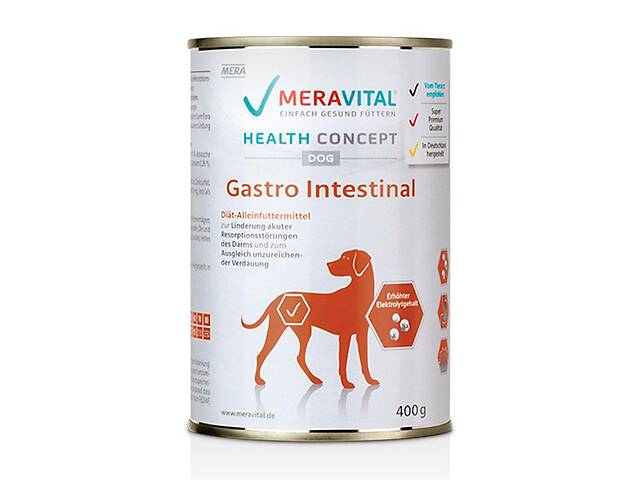 Mera Vital MVH Gastro Intestinal 12 шт по 400г (Мера Витал Гастро Интестинал) корм для собак при расстройствах 12 шт...