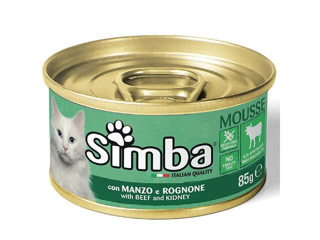 Мус для взрослых кошек телятина Monge Simba Cat Wet Mousse 85 гр