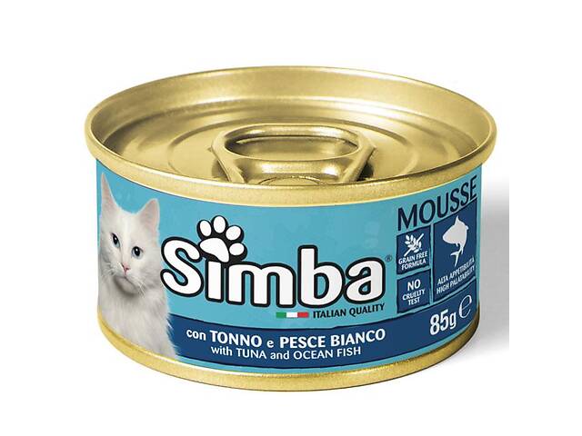 Мус для взрослых кошек тунец и океаническая рыба Monge Simba Cat Wet Mousse 85 гр