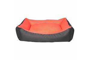 Мягкий лежак диван для котов и собак Milord Dondurma (Милорд) L - 78 х 60 х 22 см., Серый с оранжевым