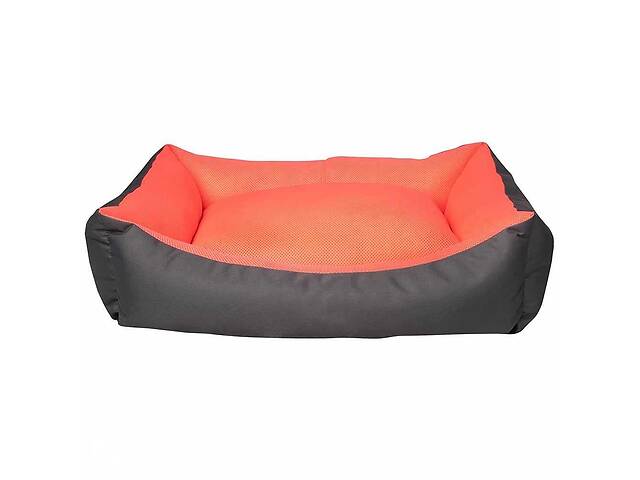 Мягкий лежак диван для котов и собак Milord Dondurma (Милорд) М - 62 х 44 х 22 см., Серый с оранжевым