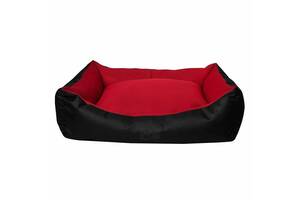 Мягкий лежак диван для котов и собак Milord Dondurma (Милорд) S - 50 х 38 х 19 см., Черный с красным