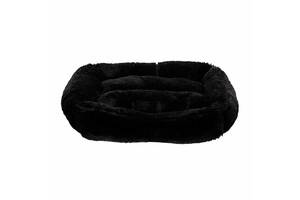 Мягкий плюшевый лежак для котов и собак Milord Brownie (Милорд Брауни) L - 78 х 60 х 22 см., Черный