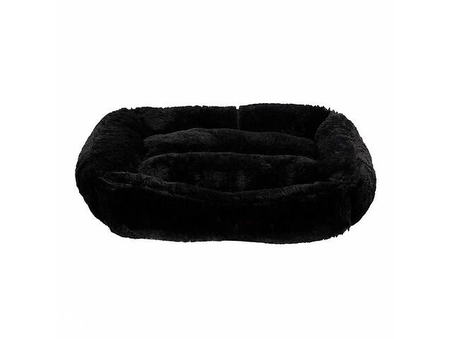 Мягкий плюшевый лежак для котов и собак Milord Brownie (Милорд Брауни) М - 62 х 44 х 22 см., Черный