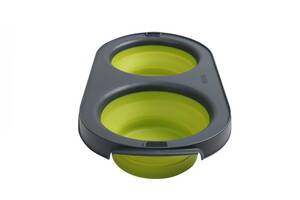 Миска двойная Dexas Collapsible Pet Feeder складная 2х1.2 л зеленый