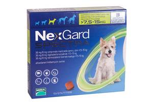 NexGard Spectra М (Нексгард Спектра М) таблетки от клещей, блох и гельминтов для собак весом от 7.5 до 15 кг