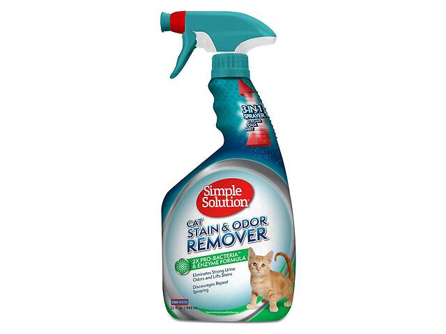 Нейтрализатор запаха и пятен от котов с про-бактериями Simple Solution Cat Stain and Odor Remover 946 мл