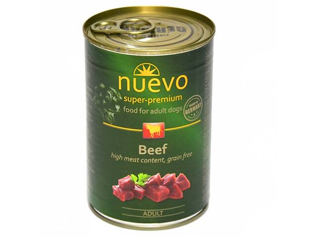 Nuevo Adult (Нуево Эдалт) влажный корм консервы для собак с говядиной 400 г. х 12 шт.