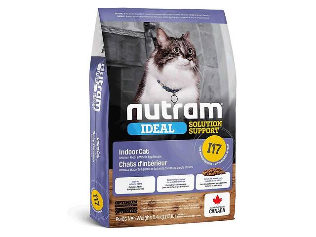 Nutram I17 Ideal Solution Support Indoor Cat (Нутрам Идеал Индор Кет) корм для привередливых котов 20 кг.