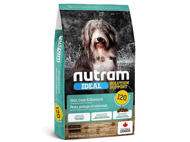 Nutram I20 Ideal Solution Support Skin Coat with Stomach (Нутрам Идеал Скин) корм для собак для ЖКТ и кожи 20 кг.