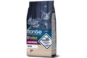 Низкозерновой сухой корм для котят MONGE BWILD CAT LOW GRAIN Kitten с мясом гуся 1,5 кг