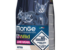 Низкозерновой сухой корм для котят MONGE BWILD CAT LOW GRAIN Kitten с мясом гуся 1,5 кг