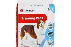 Одноразовая пеленка для щенков Flamingo Training Pads Puppy L см 90х60 см 5 ед Белый (5415245147505)