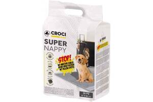 Одноразовые пеленки с активированным углем для собак и котов Croci (Кроки) Super Nappy Activated Carbon 84х57 см., 30...