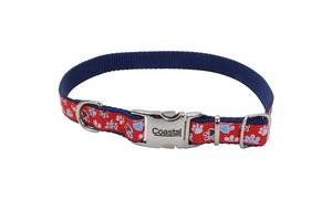 Ошейник для собак Coastal Pet Attire Ribbon 2.5 х 46 - 66 см красный с лапками (76484619762)