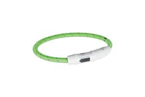 Ошейник Trixie 12701 светящийся с USB M-L 45 см 7 мм Зеленый (4053032127012)