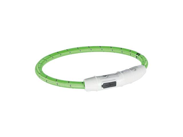 Ошейник Trixie 12701 светящийся с USB M-L 45 см 7 мм Зеленый (4053032127012)