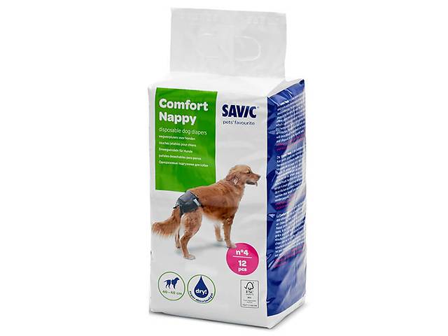 Памперсы для собак Savic Comfort Nappy №4 40-48 см 12 шт/уп (5411388033835)