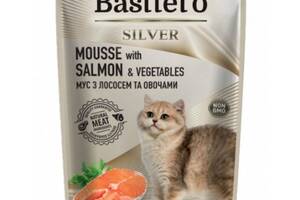 Паштет - мусс для кошек Basttet'o с лососем пауч 85 г 28шт/уп