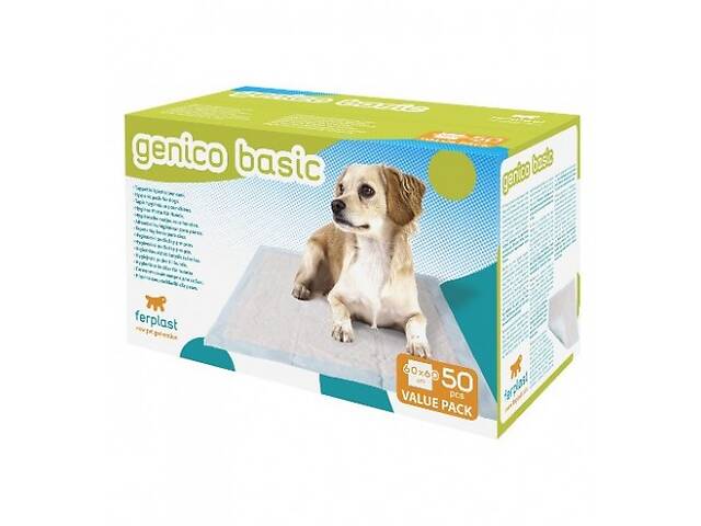 Пелёнки для собак с клейкими краями Ferplast Genico (Ферпласт Генико) 50, 60 x h 60 cm - GENICO BASIC