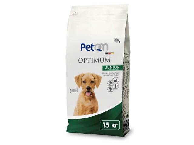 PetQM Dogs Optimum Junior (ПетКью Догс Оптимум Джуниор) сухой корм для щенков от 2 мес. с птицей