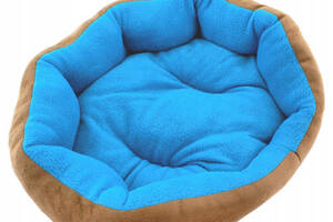 Подушка-лежанка для собаки Aptel 38 см x 33 см Коричнево-синяя Alleo