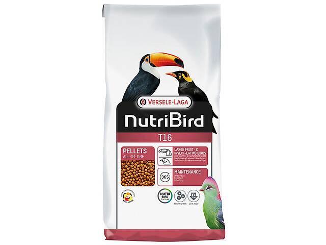 Полнорационный корм для плодоядных и насекомоядных птиц Versele-Laga NutriBird Original T16 10 кг (5410340221358)