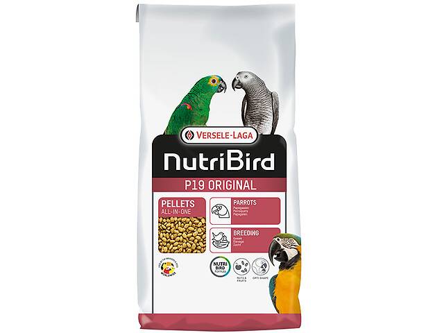 Полнорационный корм корм для крупных попугаев Versele-Laga NutriBird P19 Original Breeding 10 кг.