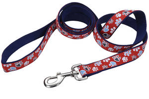 Поводок для собак Coastal Pet Attire Ribbon 2.5смХ1.8м красный с лапками см. 25см х 18м (76484619793)