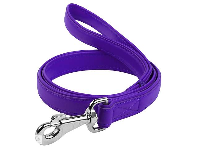 Поводок для собак кожаный WAUDOG Glamour Ш 18 мм Дл 122 см Фиолетовый