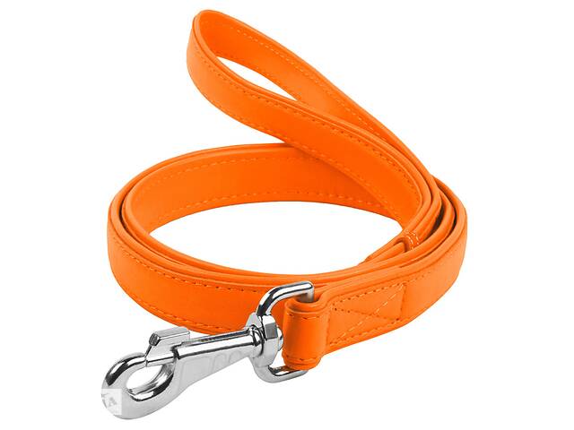 Поводок для собак кожаный WAUDOG Glamour Ш 18 мм Дл 122 см Оранжевый