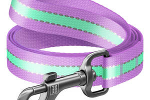 Поводок для собак нейлоновый WAUDOG Nylon светящийся/светоотражающий Ш 25 мм Дл 122 см Фиолетовый
