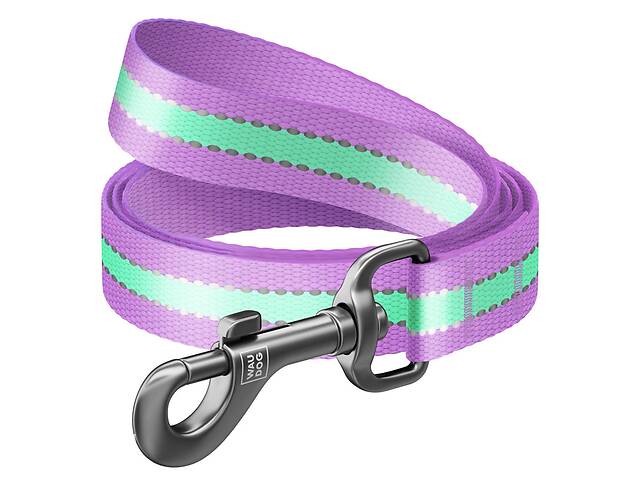 Поводок для собак нейлоновый WAUDOG Nylon светящийся/светоотражающий Ш 25 мм Дл 122 см Фиолетовый