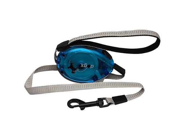 Поводок-рулетка для собак Flamingo Dogx2GO Belt Glassy S до 12 кг светоотражающая лента 2 м синий (5411290211345)