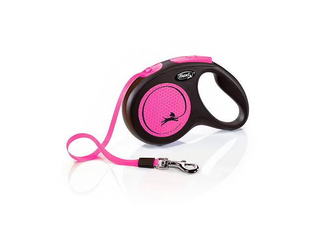 Поводок рулетка для собак Flexi New Neon М 5 м до 25 кг розовый
