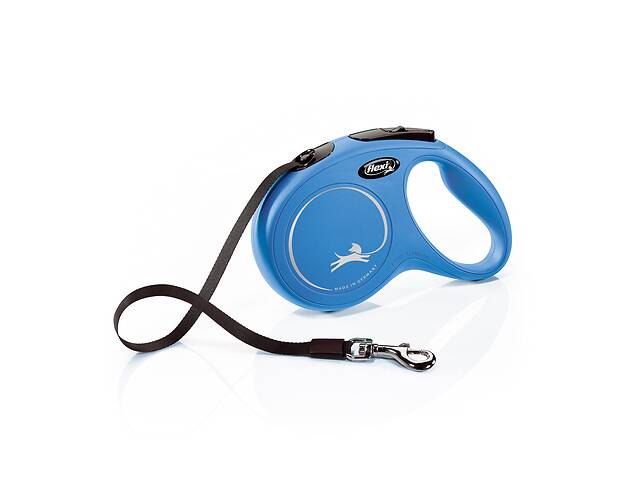 Поводок рулетка для собак мелких и средних пород Flexi New Classic S 5 м до 15 кг синий