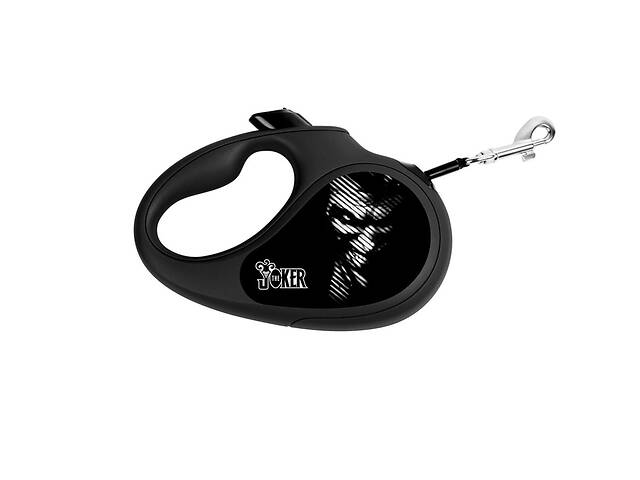 Поводок-рулетка для собак WAUDOG R-leash Джокер Черный L до 50 кг 5 м светоотражающая лента Черный