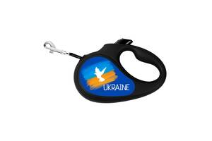 Поводок-рулетка для собак WAUDOG R-leash Флаг M 5 м до 25 кг Черный (8125-0229-01)