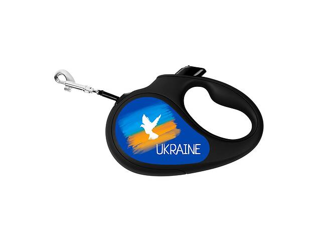 Поводок-рулетка для собак WAUDOG R-leash Флаг M 5 м до 25 кг Черный (8125-0229-01)