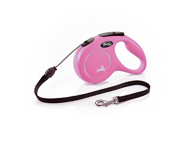 Поводок-рулетка Flexi для собак трос Classic M (5 м, до 20 кг) розовый