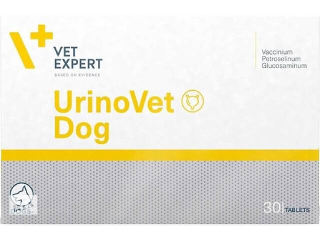 Препарат для собак при заболеваниях мочевой системы VetExpert UrinoVet Dog 30 таблеток (5907752658181)