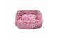 Прямоугольный плюшевый лежак для котов и собак Milord Ponchik (Милорд Пончик) L - 78 х 60 х 22 см., Розовый