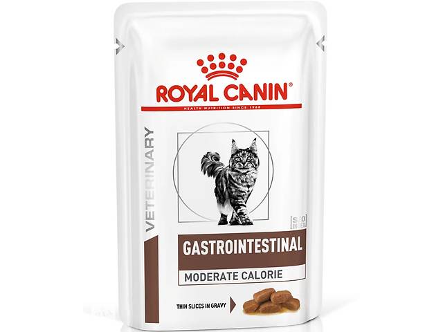 Royal Canin Gastrointestinal Moderate Calorie (Роял Канин Гастроинтестинал) влажный корм для кошек для ЖКТ 0.085 кг...