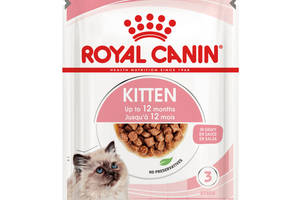 Royal Canin Kitten Gravy (Роял Канин Киттен кусочки в соусе) влажный корм для котят до 12 месяцев 0.085 кг. х 12 шт.