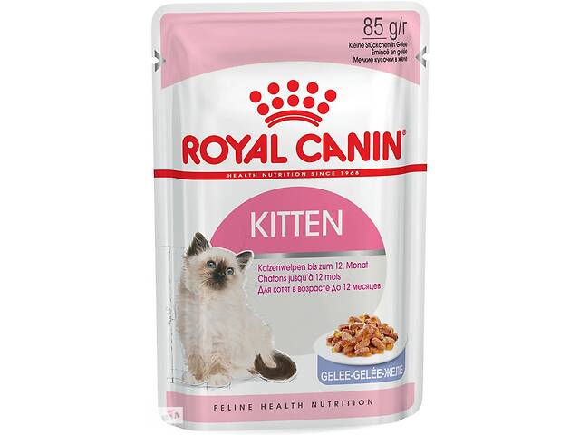 Royal Canin Kitten Jelly (Роял Канин Киттен кусочки в желе) влажный корм для котят до 12 месяцев 0.085 кг. х 12 шт.