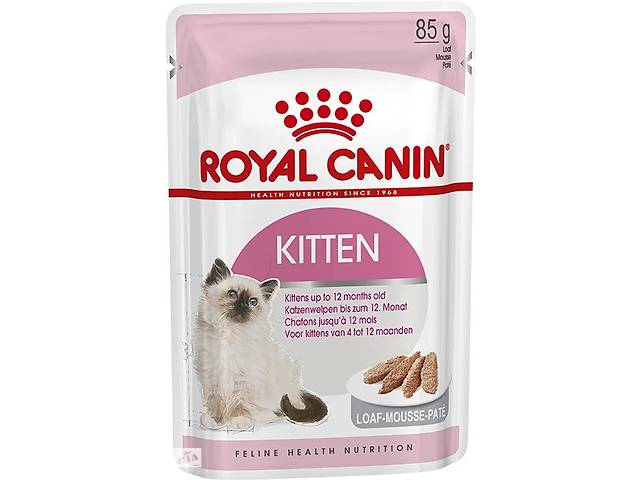 Royal Canin Kitten Loaf (Роял Канин Киттен паштет) влажный корм для котят до 12 месяцев 0.085 кг. х 12 шт.