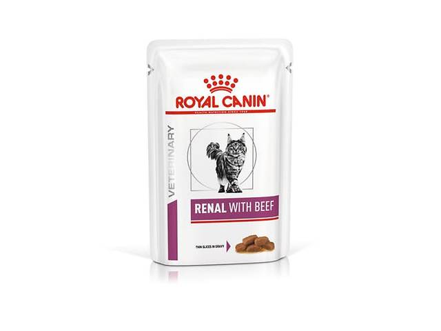 Royal Canin Renal with Beef (Роял Канин Ренал Говядина) влажный корм для кошек при заболеваниях почек 85гх12шт