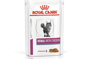 Royal Canin Renal with Chicken (Роял Канин Ренал виз Чикен) влажный корм для кошек при заболеваниях почек 0.085 кг. х...